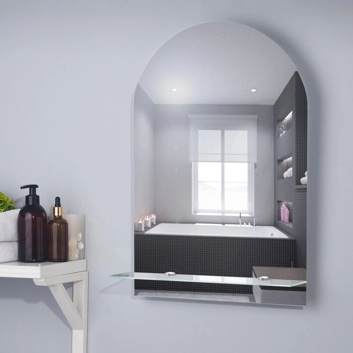 Зеркало «Арка», настенное, с полочкой, 3959 см от компании Интернет - магазин Flap - фото 1