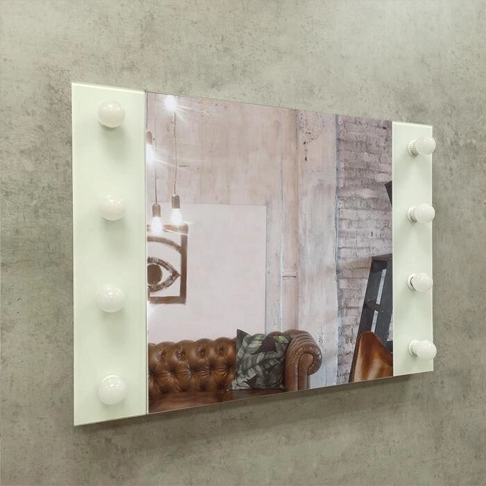 Зеркало «Этюд», гримёрное, настенное, 8 лампочек, 80х60 см от компании Интернет - магазин Flap - фото 1