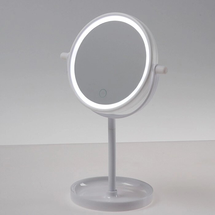 Зеркало Luazon KZ-04, подсветка, настольное, 19.5  13  29.5 см, 4хААА, сенсорная кнопка от компании Интернет - магазин Flap - фото 1