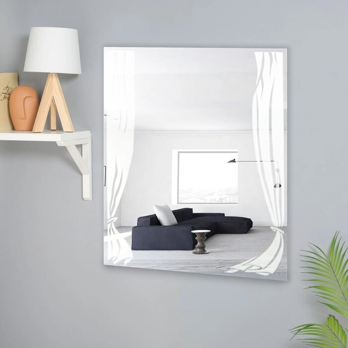 Зеркало настенное, 60 х 50 см,  с пескоструйным рисунком от компании Интернет - магазин Flap - фото 1