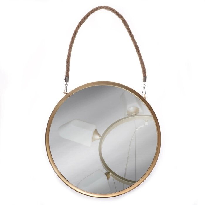Зеркало настенное «Антураж», d зеркальной поверхности 27,7 см, цвет золотистый от компании Интернет - магазин Flap - фото 1