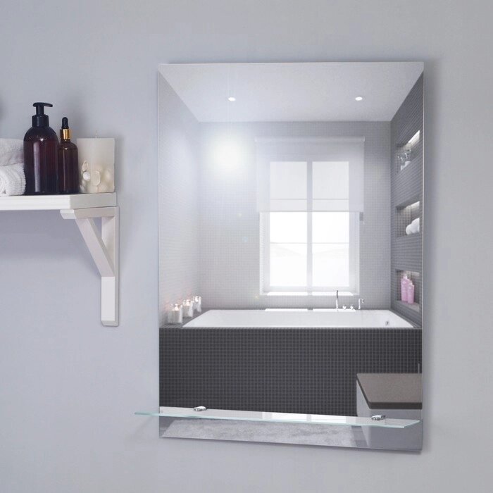 Зеркало настенное "Модерн-Люкс" 50х68,7 см, с полочкой от компании Интернет - магазин Flap - фото 1