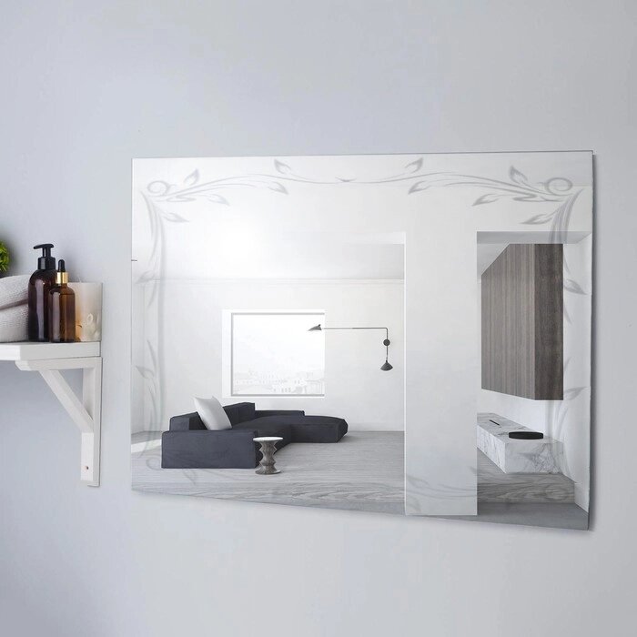 Зеркало, настенное, с пескоструйной графикой, 50х80 см от компании Интернет - магазин Flap - фото 1