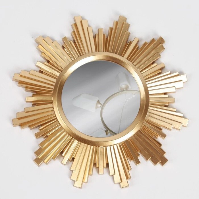 Зеркало настенное «Яркость», d зеркальной поверхности 11 см, цвет «состаренное золото» от компании Интернет - магазин Flap - фото 1