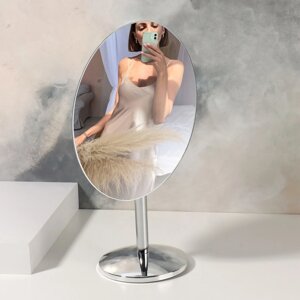 Зеркало настольное «Овал», зеркальная поверхность 14,5 19,5 см, цвет серебристый