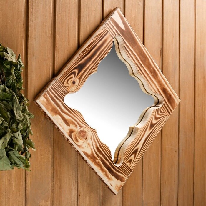 Зеркало резное "Бабочка", сосна, обожжённое, 4040 см от компании Интернет - магазин Flap - фото 1