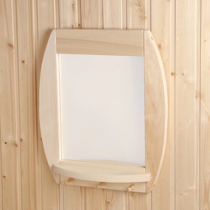 Зеркало с полкой из липы "Бочка", 63х46х16 см от компании Интернет - магазин Flap - фото 1