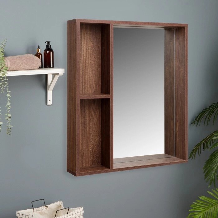 Зеркало-шкаф для ванной комнаты "Брит 60", Морское дерево винтаж, 60 х 70 х 12 см от компании Интернет - магазин Flap - фото 1