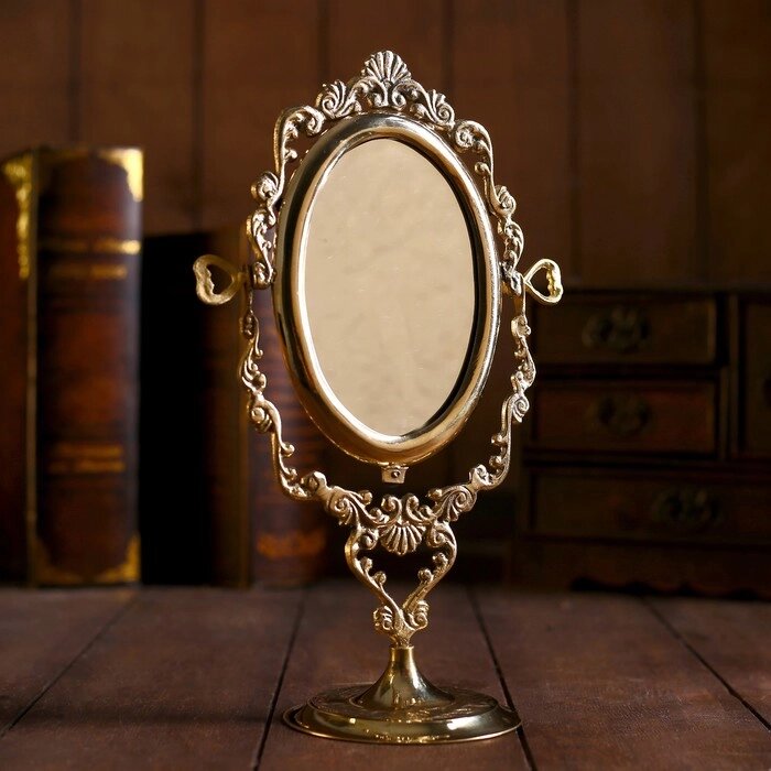 Зеркало "Вензеля" латунь 20х9,5х26 см от компании Интернет - магазин Flap - фото 1