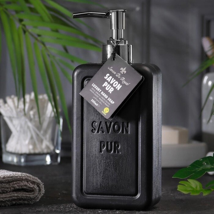 Жидкое люксовое мыло для рук "Savon De Royal" черное, 500 мл от компании Интернет - магазин Flap - фото 1