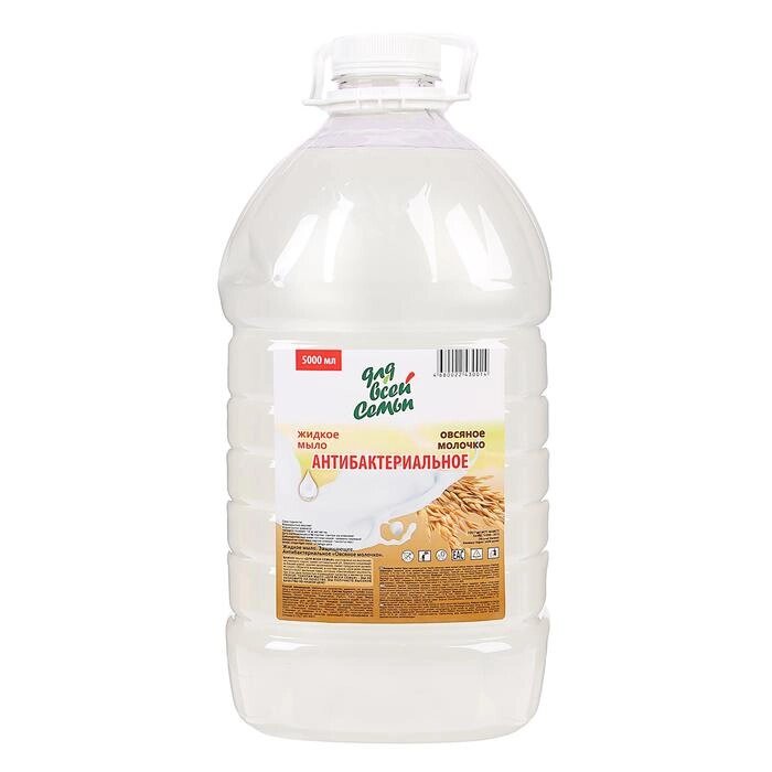 Жидкое мыло "Для всей семьи" Защищающее Овсяное молочко, 5 л от компании Интернет - магазин Flap - фото 1
