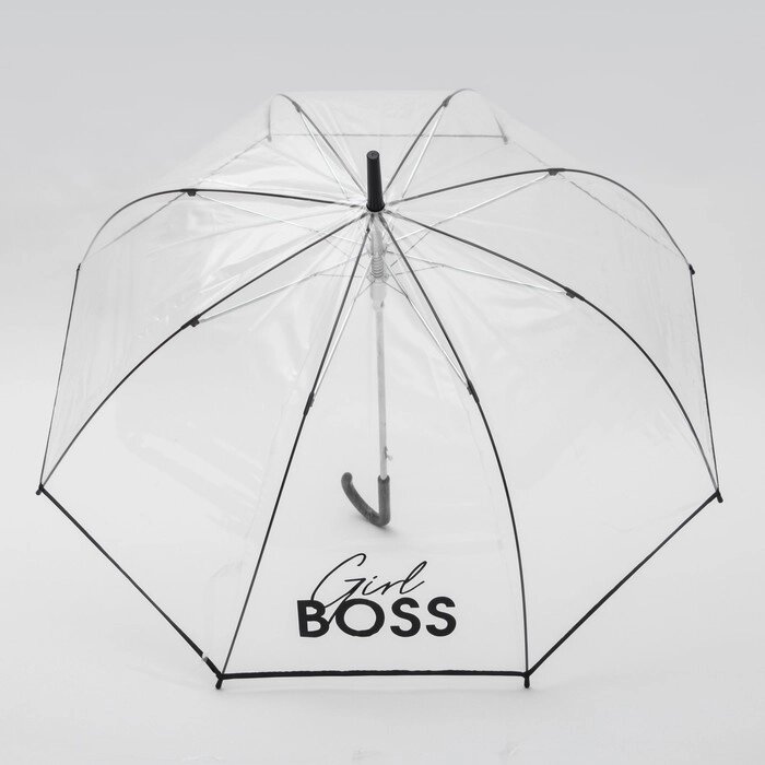 Зонт-купол Girl boss, 8 спиц, d = 88 см, прозрачный от компании Интернет - магазин Flap - фото 1
