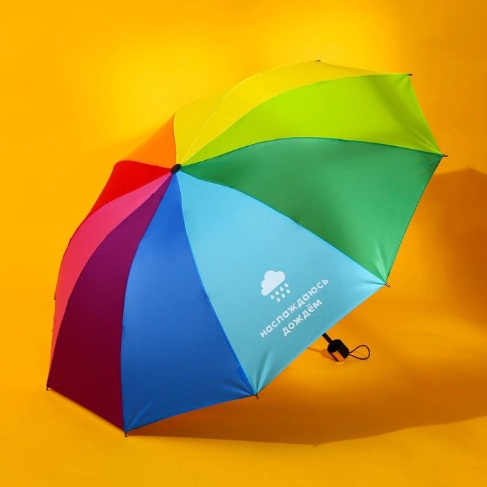 Зонт радужный «Наслаждаюсь дождём», 10 спиц. от компании Интернет - магазин Flap - фото 1