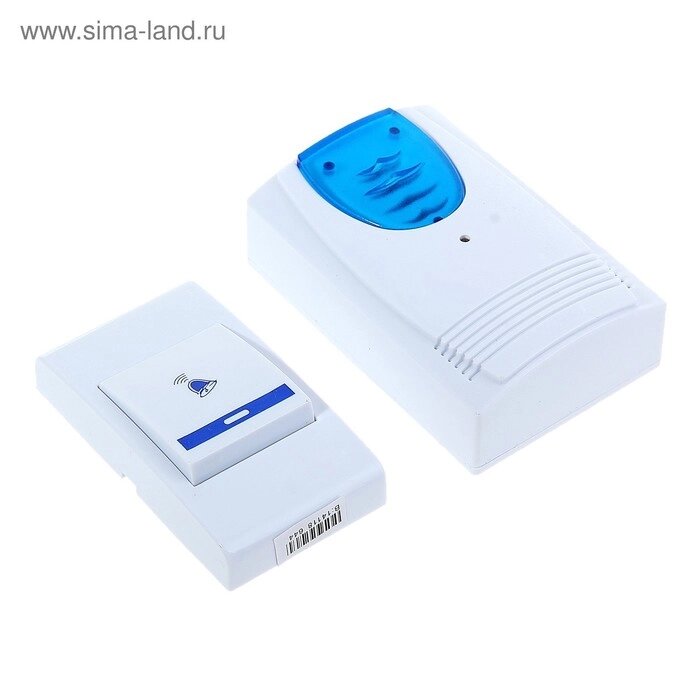 Звонок Luazon LZDV-37, беспроводной, 2хAA (не в комплекте), LR23A,  бело-голубой от компании Интернет - магазин Flap - фото 1
