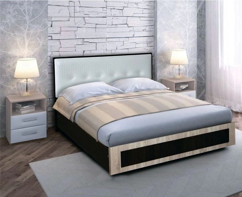 Кровать с мягким изголовьем №1 от компании ExpertMK - производство корпусной мебели - фото 1