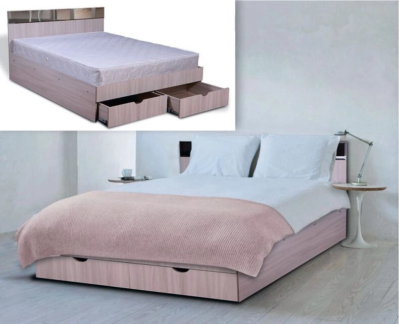 Кровать с ящиками №2 от компании ExpertMK - производство корпусной мебели - фото 1