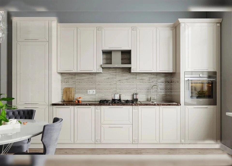 Кухонный гарнитур Латте эмаль от компании ExpertMK - производство корпусной мебели - фото 1