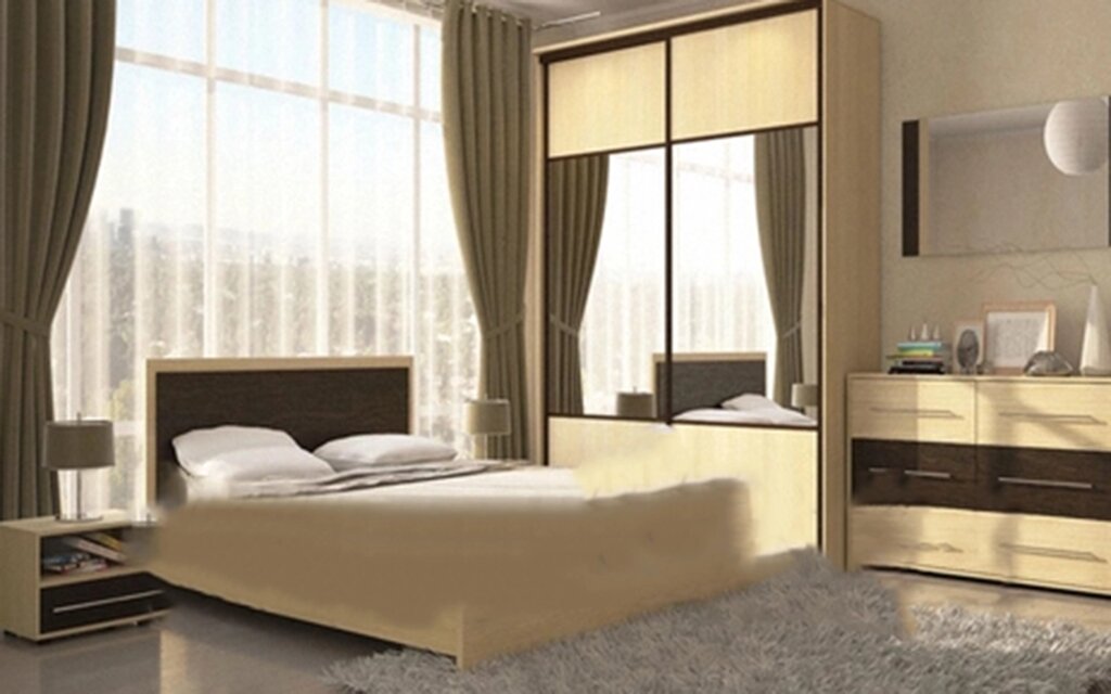 Спальня сандра от компании ExpertMK - производство корпусной мебели - фото 1
