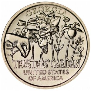 (05p) Монета США 2019 год 1 доллар "Ботанический сад Джорджии" Латунь UNC