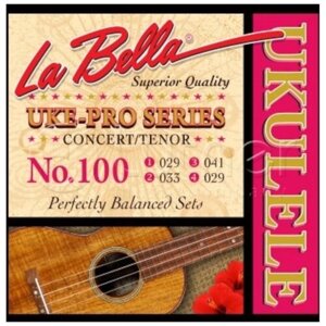 100 Uke-Pro Комплект струн для концертного/тенор укулеле, La Bella
