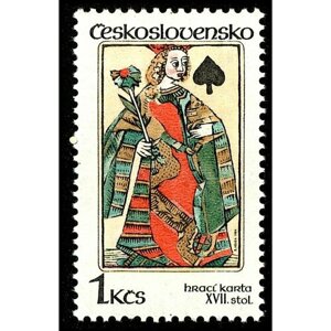 (1984-031) Марка Чехословакия "Дама пик" Игральные карты III Θ