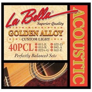 40PCL Комплект струн для акустической гитары 11-52 La Bella