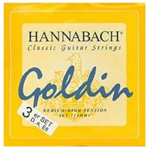 7257MHT GOLDIN Комплект басовых струн (3шт) для классической гитары, карбон/голдин Hannabach