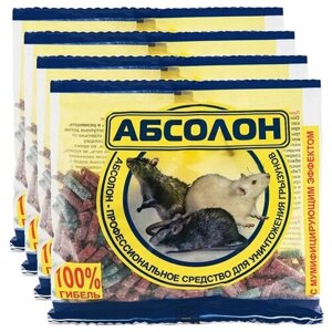 Абсолон отрава-приманка против мышей, крыс, гранулы НПО "Гарант", 4 пакета