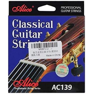 AC139-H Комплект струн для классической гитары, сильное натяжение, посеребренные, Alice