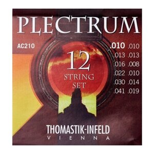 AC210 Plectrum Комплект струн для 12-струнной акустической гитары, сталь/бронза, 010-041, Thomastik