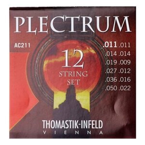 AC211 Plectrum Комплект струн для 12-струнной акустической гитары, сталь/бронза, 11-50, Thomastik