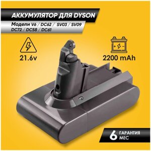 Аккумулятор для dyson DC62 / V6 / SV03 / SV09 / DC58 / DC61 / V6 animal pro ( 21.6V, 2200mah)