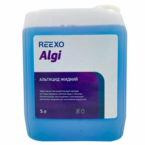 Альгицид жидкий непенящийся Reexo Algi для предотвращения роста водорослей в воде бассейна, 5 л, цена - за 1 канистра