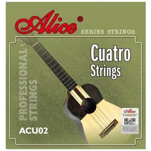 ALICE ACU02 Cuatro Струны для укулеле сопрано, натяжение Standard, черный