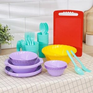 Альт-Пласт Набор посуды на 4 персоны «Весёлая компания», 36 предметов