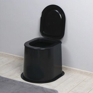 Альтернатива Туалет дачный, h = 35 см, без дна, с отверстиями для крепления к полу, чёрный