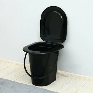 Альтернатива Ведро-туалет, h = 39 см, 17 л, съёмный стульчак, чёрное