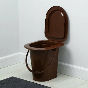 Альтернатива Ведро-туалет, h = 39 см, 17 л, съёмный стульчак, коричневое