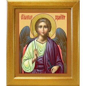 Ангел Хранитель (лик № 219), икона в широкой рамке 19*22,5 см