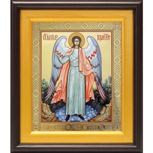 Ангел Хранитель ростовой, икона в широком киоте 21,5*25 см