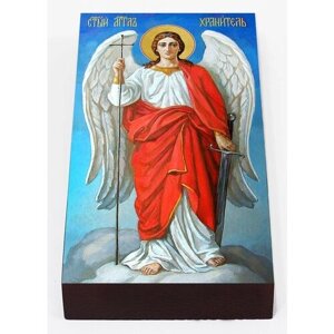 Ангел Хранитель в облаках, икона на доске 7*13 см