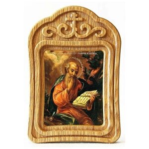 Апостол и евангелист Иоанн Богослов, икона в резной деревянной рамке