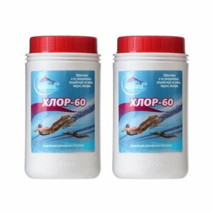 Aqualand Дезинфицирующее средство Aqualand Хлор-60, по 1 кг, набор 2 шт