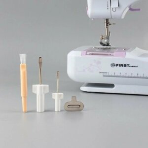 Арт Узор Сервисный набор для швейных машин, 4 предмета: отвёртка, 2 шт, металлический ключ, вспарыватель с щёткой