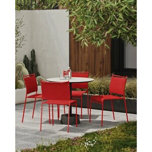 ArtCraft / Комплект уличных стульев 4 шт. Easy, садовый стул на металлокаркасе красного цвета, дачный стул, стул для кафе, на террасу