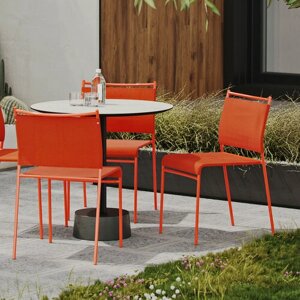 ArtCraft / Комплект уличных стульев 4 шт. Easy, садовый стул на металлокаркасе оранжевого цвета, дачный стул, стул для кафе, на террасу
