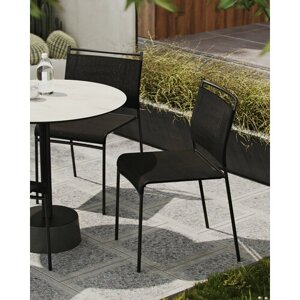 ArtCraft / Суперлегкий уличный стул на металлокаркасе Easy черного цвета, садовый стул, дачный стул, стул для кафе, на террасу