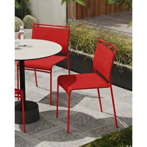 ArtCraft / Суперлегкий уличный стул на металлокаркасе Easy красного цвета, садовый стул, дачный стул, стул для кафе, на террасу