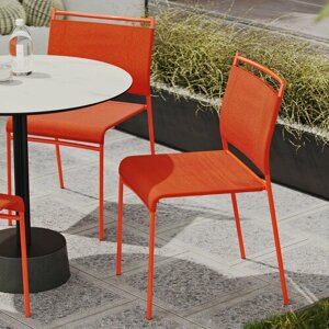 ArtCraft / Суперлегкий уличный стул на металлокаркасе Easy оранжевого цвета, садовый стул, дачный стул, стул для кафе, на террасу