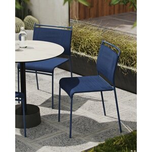 ArtCraft / Суперлегкий уличный стул на металлокаркасе Easy синего цвета, садовый стул, дачный стул, стул для кафе, на террасу
